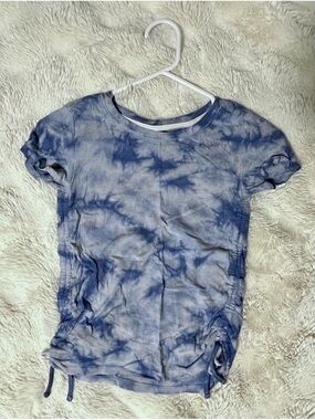 Justice Blue Tie-Dye Ribbed Short Sleeve Top (juniors)